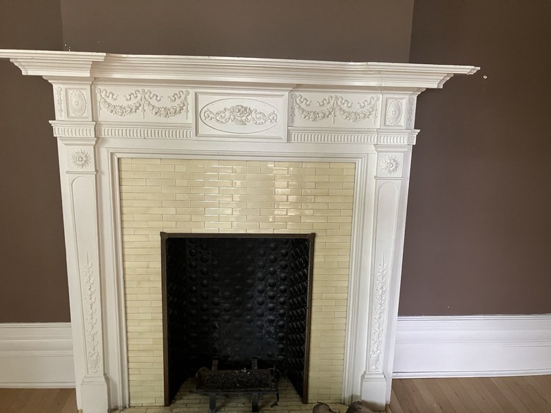 Victorian White Painted Wood Fireplace Surround Mantelpiece 72in x 50in