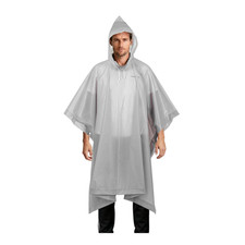 Regenponcho Aolegoo Unisex Grau 147 cm tragbar wiederverwendbar Festival 2 St&uuml;ck