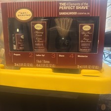 THE ART OF SHAVING SANDALWOOD ESSENTIAL OIL 4 PIECE STARTER KIT TRAVEL SIZE GIFT