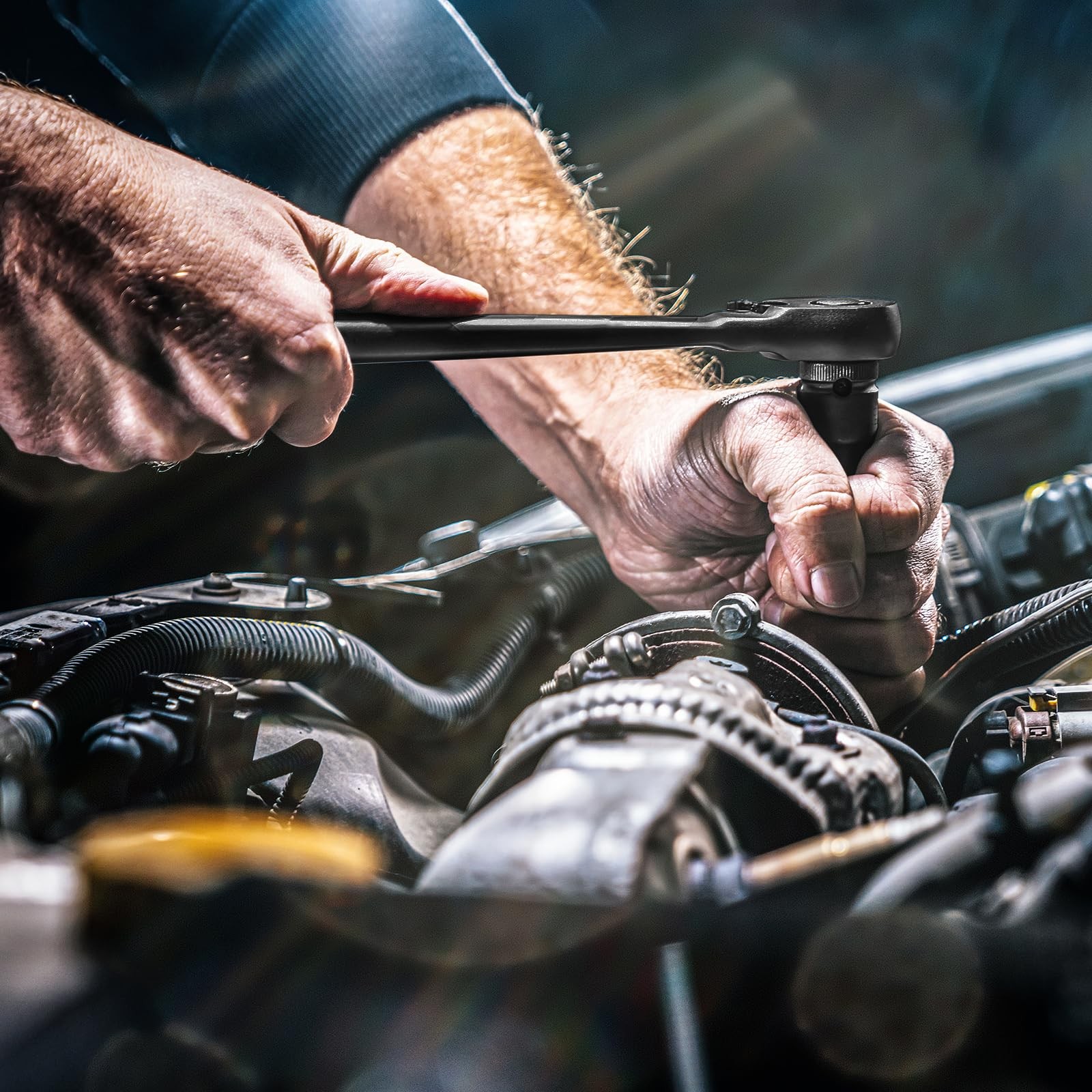 3/8" Drive Impact Socket Set, 50 Piece Standard SAE (5/16 to 3/4 inch) and Me...