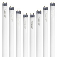 8 Pack F17T8/830 24 Inch 17W Fluorescent Tube Light Bulb Warm White G13 Cap