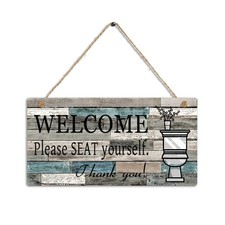Printed Wood Plaque Sign Wall Hanging Welcome Sign Please Seat yourself Wall Art