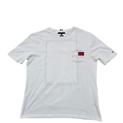 Tommy Hilfiger T Shirt XXL White Organic Cotton Graphic