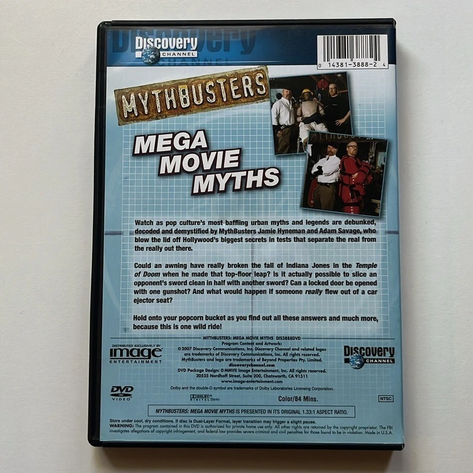 🎬💥 MythBusters Mega Movie Myths DVD | Discovery Channel - Image 2 of 4