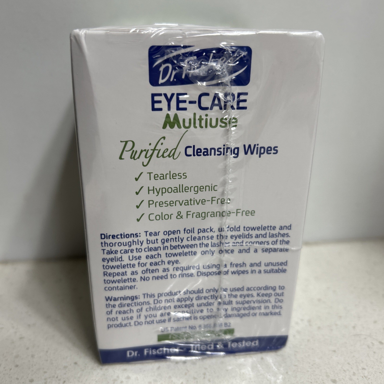 Dr. Fischer Eyelid Wipes Purified Non-Irritating 30 Count NEW