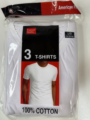 Marco Giovanni 3-Pack Men's White Cotton Short Sleeve T-Shirts Size Large NEW