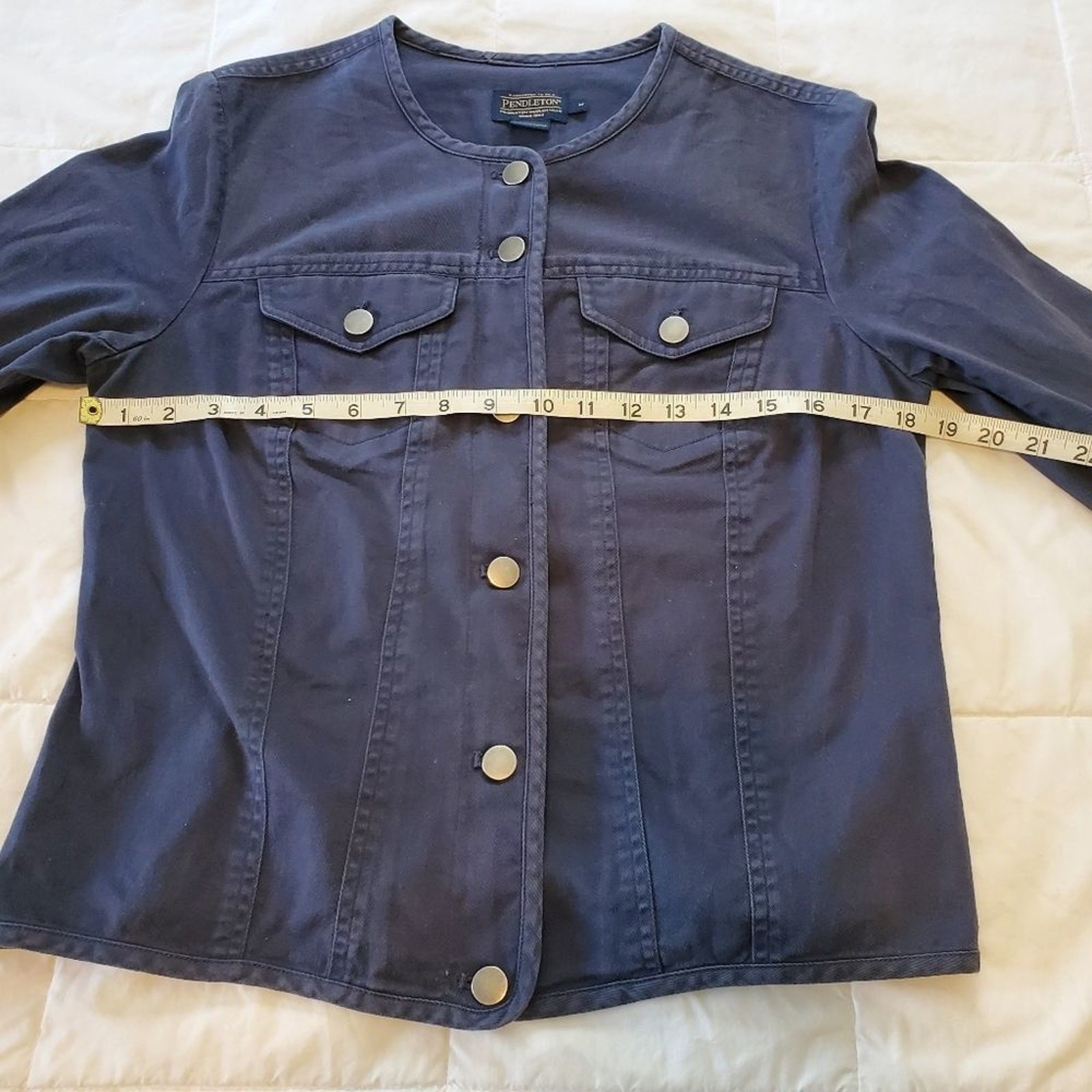 Pendleton medium womens navy button down jacket /… - image 5