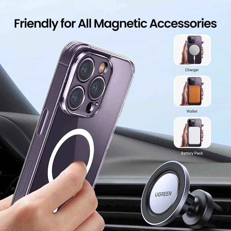 Ugreen Clear Magnetic Protective Anti-collision Phone Case for iPhone 14/14 Pro/ - Image 3 of 4