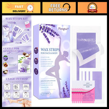 72PCS Hair Removal Wax Strips - 48 Body  27 Facial Strips for Smooth Skin