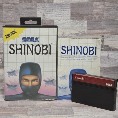 Shinobi (Sega Master System, 1988) CIB Complete in Box Tested 