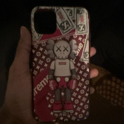 Supreme Louis Vuitton Kaws Companion Red Gray Case for iPhone 12 Pro Max