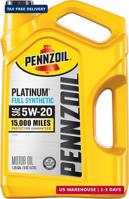 Pennzoil Platinum Full Synthetic 0W-20 Motor Oil, 5-Quart 0W-20 Synthetic Oil