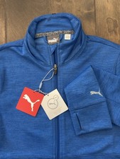 Puma Jacket Womens Size S Blue Heather Nebulas Full Zip Dry Cell Long Sleeve NWT