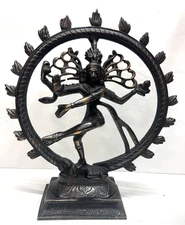 Vintage Goddess Shiva Nataraja Hindu Lord Of The Dance 10" Bronze/Brass Style