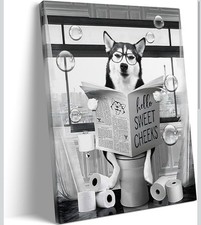 Canvas Wall Art Portrait Husky / Dog Artwork 20  x 24  