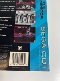 The Terminator Sega CD Back Cover Art ONLY Authentic
