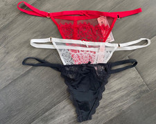 VICTORIA'S SECRET 3 Pair Dream Angels lace V STRING THONG PANTIES size small nwt