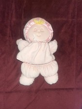 VINTAGE EDEN SO SOFT BABY DOLL VELOUR STUFFED PLUSH PINK PJ'S Sleepy Eyes