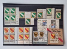 23 francobolli zona francaise posta postale vari stemmi 1945 - blocchi pezzi foglio