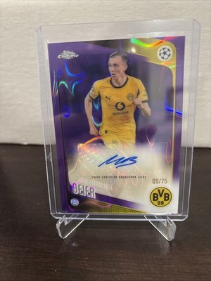 2025-26 TOPPS CHROME UEFA UCC MAXIMILIAN BEIER Purple REFRACTOR AUTO /75