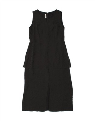 GERRY WEBER Womens Sleeveless Peplum Dress EU 42 Large Black Polyester CE46