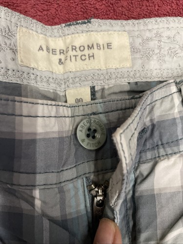 Womens Abercrombie & Fitch Bermuda Shorts Plaid Logo Size 00 Junior A&F Teen - Picture 3 of 14
