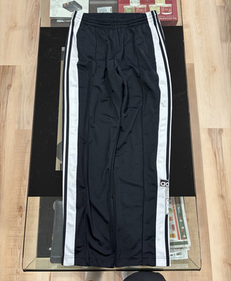 Adidas Adibreak Track Pants White Stripes Side Snap Buttons Pull On Medium