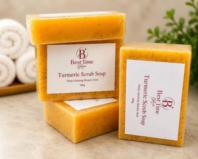 (8) Pieces Bestime GLOW Tumeric Scrub Soap 100 G Each