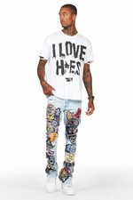 Rockstar Original Espen Blue Stacked Flare Jean Size 38