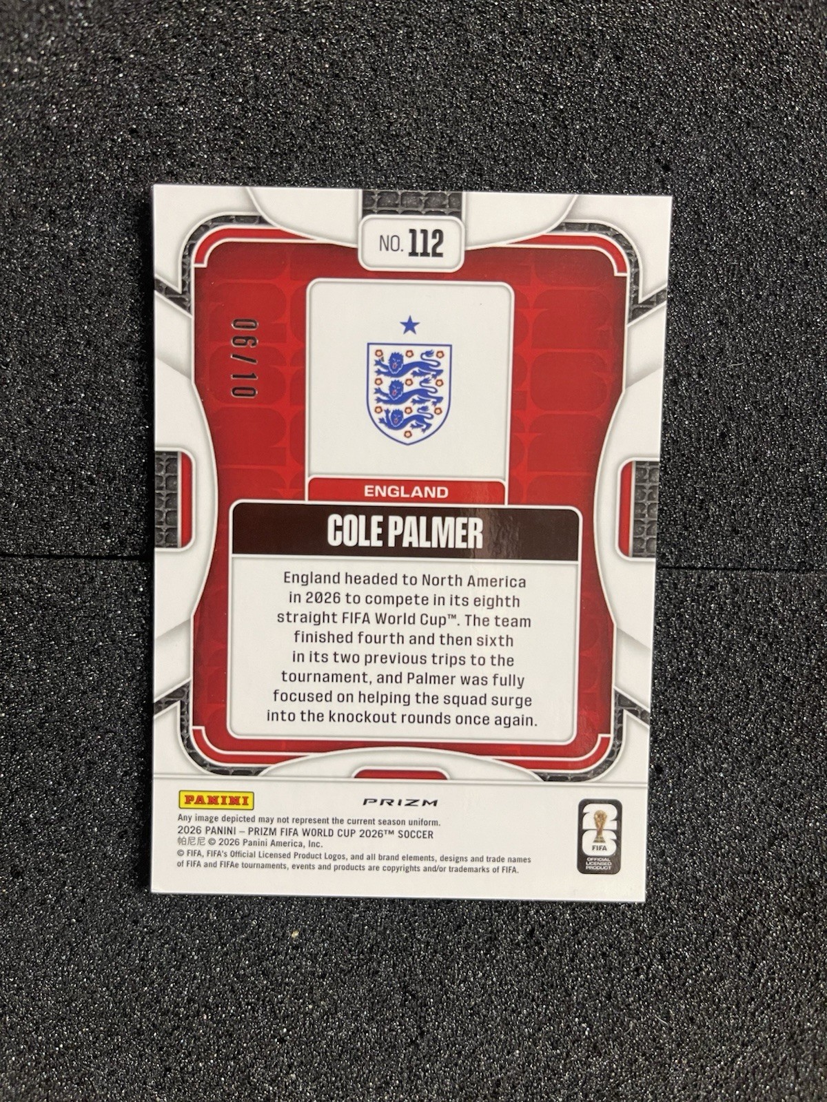 Panini 2026 Prizm FIFA World Cup Cole Palmer England Gold Prizm /10 #112 view 2