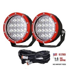 Led Driving Lights Round Waterproof Fog Lights Led Pods Spot Lights 5inch Red
