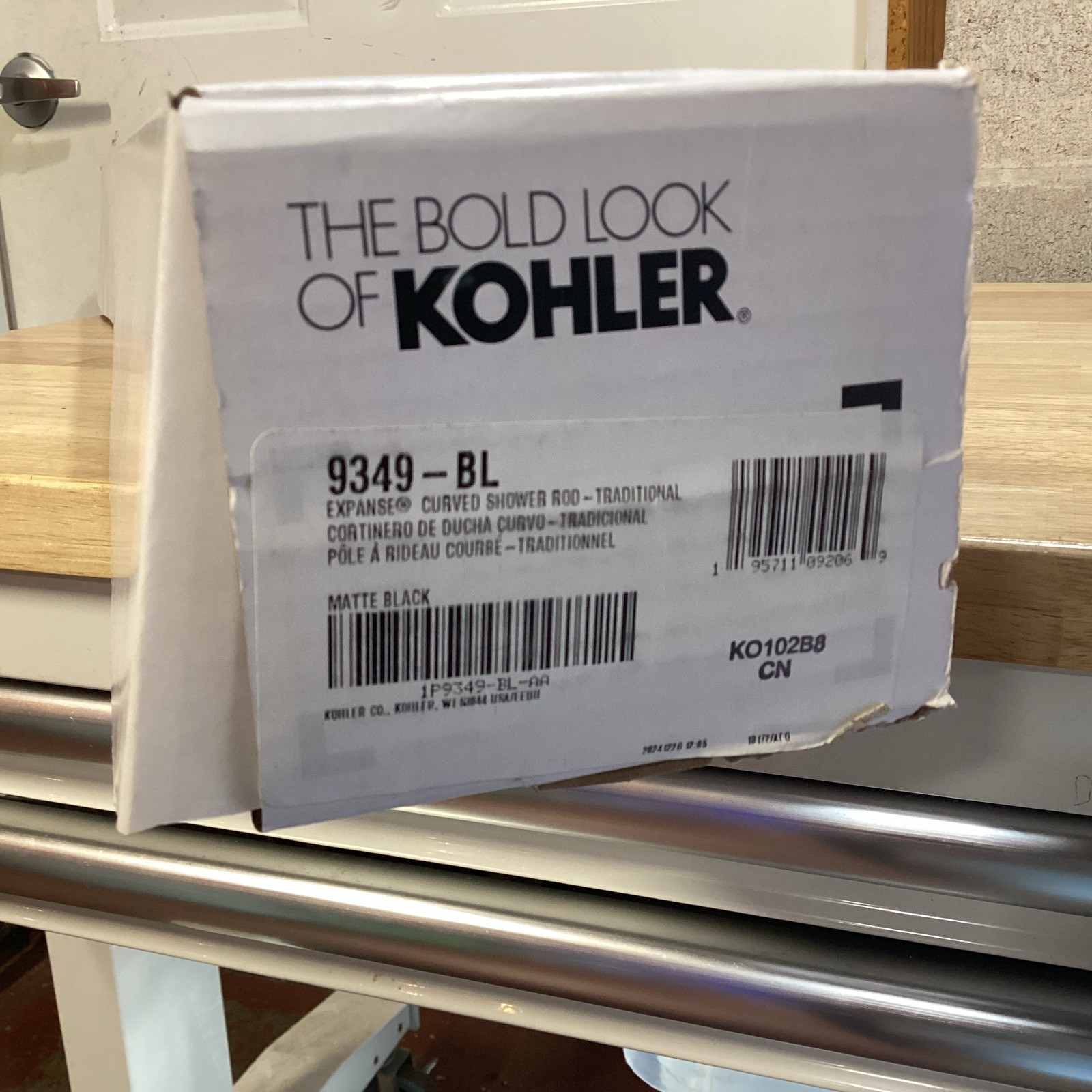 Kohler K-9349-BL Expanse Traditional Curved shower rod-Matte Black