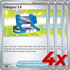 4x Pokegear 3.0 084/086 Pokemon TCG Playset Black Bolt