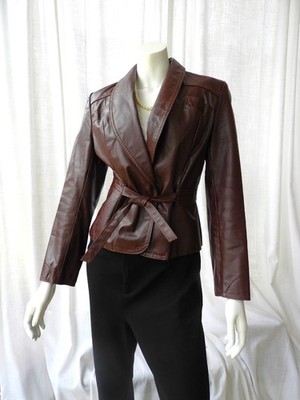 Vtg 1970's Ladies Mahogany Leather Jacket|Short Fitted Wilsons sz S