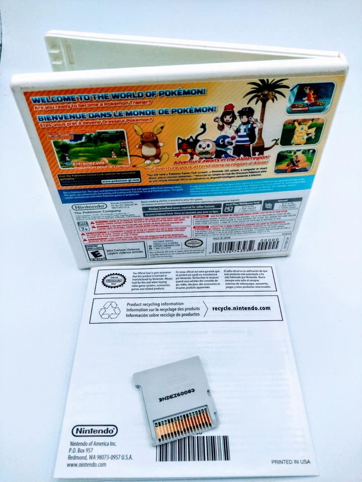 Pokemon Sun (Nintendo 3DS, 2016) CIB Complete w/ Insert - Image 2 of 2