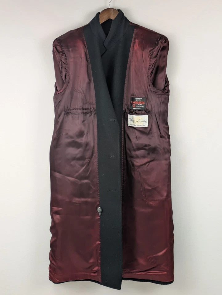 Abrigo clásico negro 40R vintage Oleg Cassini mezcla cachemir para hombre Foto 4 de 4