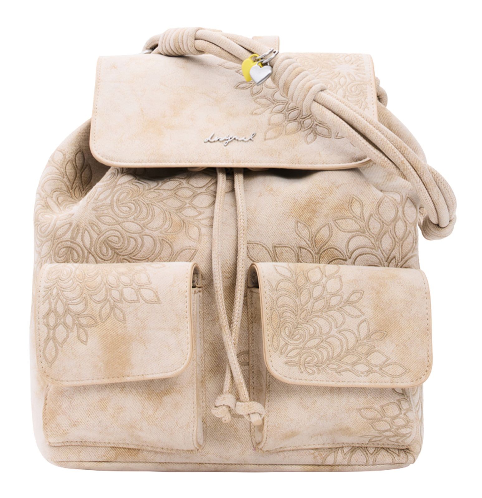 Desigual Beige Polyurethane Women's Backpack - Image 2