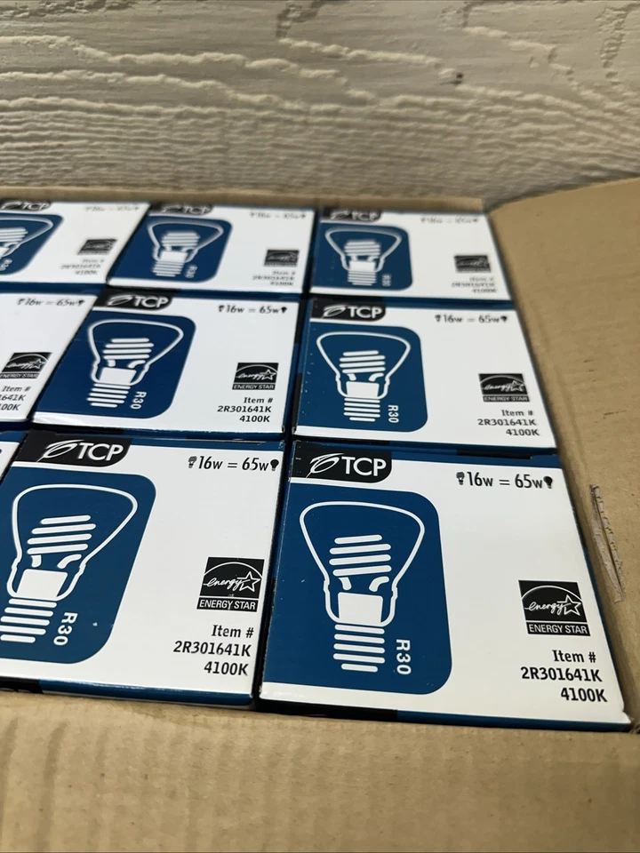 12 Case NEW TCP 2R301641K CFL R30 Lamps Bulbs 750 Lumens 16W 4100K Non Dimmable - Image 4 of 4