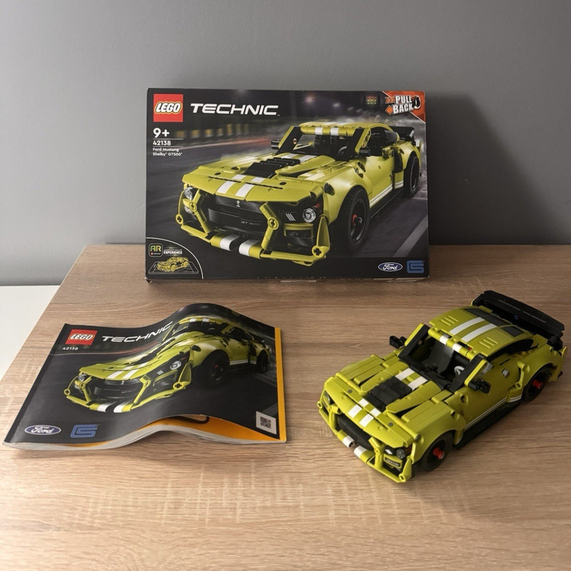 LEGO Technic 42138 Ford Mustang Shelby GT500 Pull Back Set Box & Instructions