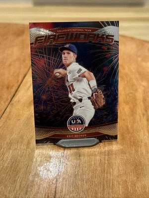 2026 Stars Stripes Prizm USA Baseball Eric Becker Fireworks UVa Virginia Card #3