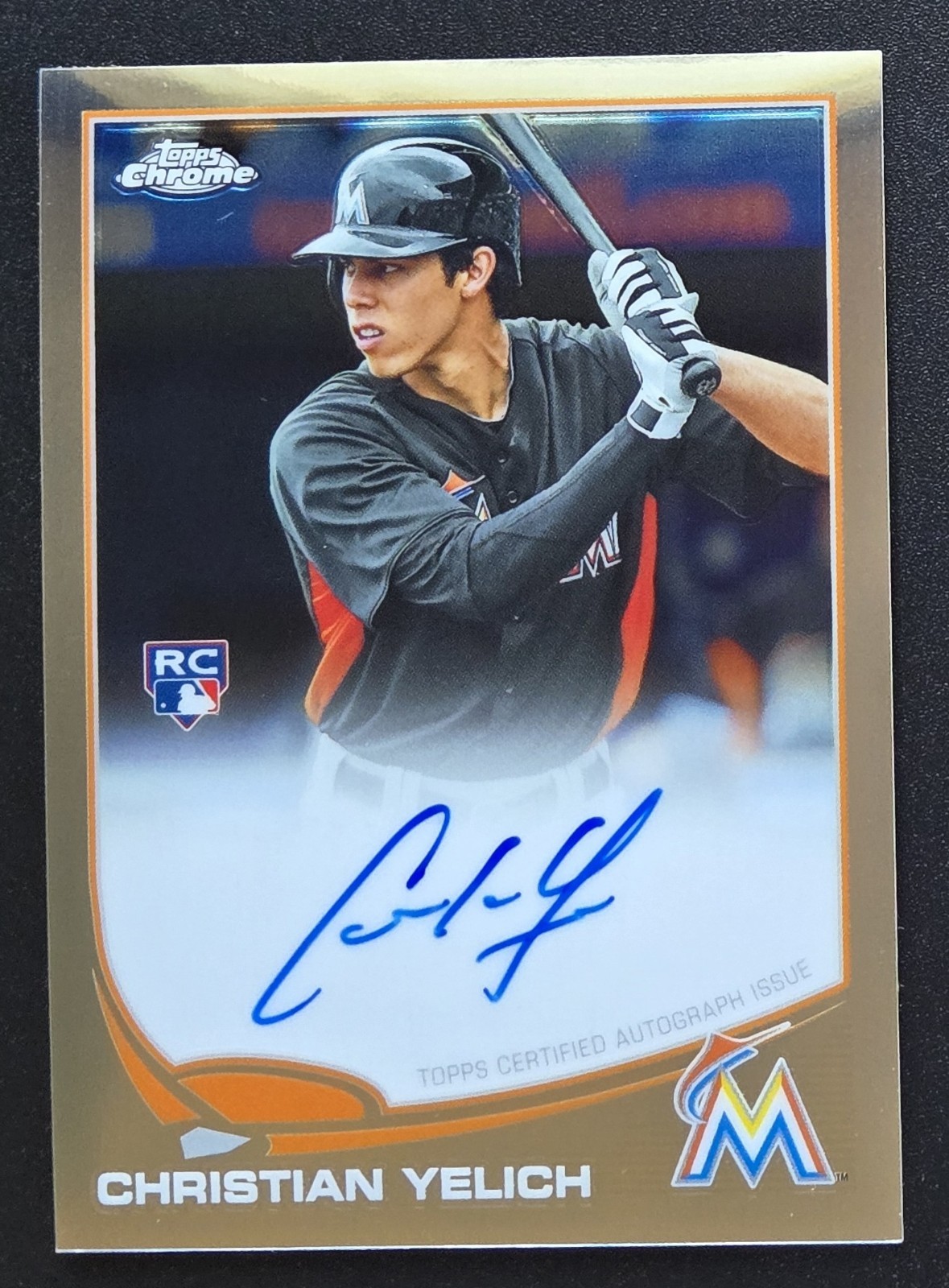2013 Topps Chrome Autograph Christian Yelich On Card Auto RC #CY Clean