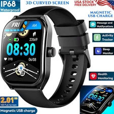 3D CURVED DISPLAY SMART WATCH 2.01" TOUCHSCREEN BLUETOOTH WATERPROOF MEN WOMEN