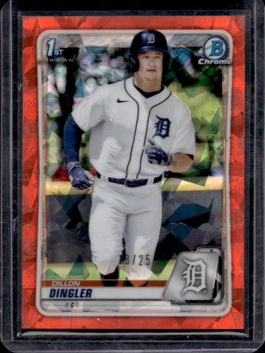 2020 Bowman Draft Sapphire Dillon Dingler Chrome Refractor Orange 1st #13/25