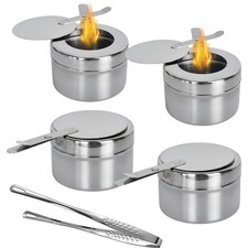 Edelstahl Fondue Brenner Spiritusbrenner Warmhaltebehälter Pinzettenzange Küche
