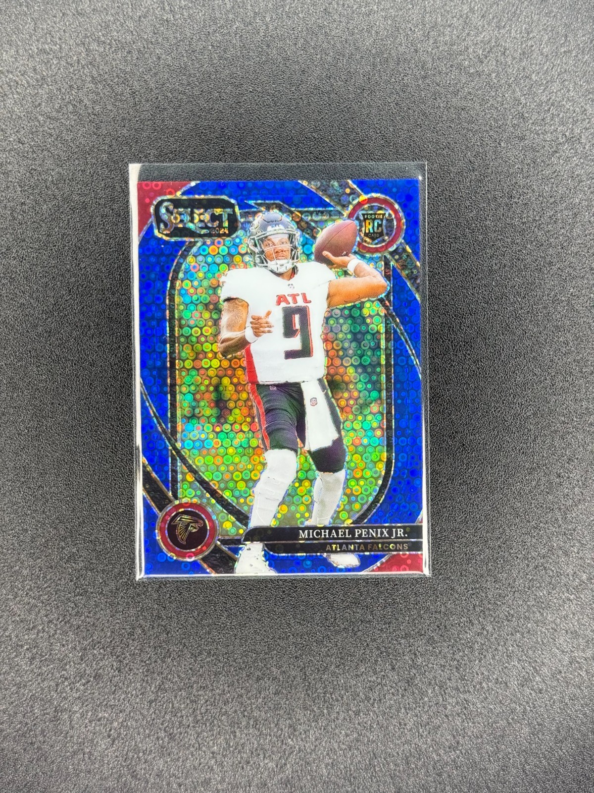 Michael Penix Jr. 2024 Panini Select Club Level Blue Disco Rookie /25 Falcons