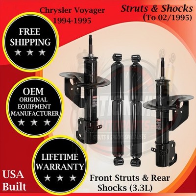 Monroe OEM Front Struts & Rear Shocks 1994-1995 Chrysler Voyager Lifetime Warran