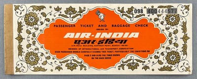 AIR INDIA VINTAGE USED AIRLINE TICKET BOMBAY CALCUTTA AI 444577