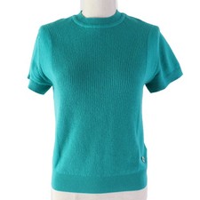 Excellent HERMES Short sleeve knit Short sleeve Green system cashmere Women 36