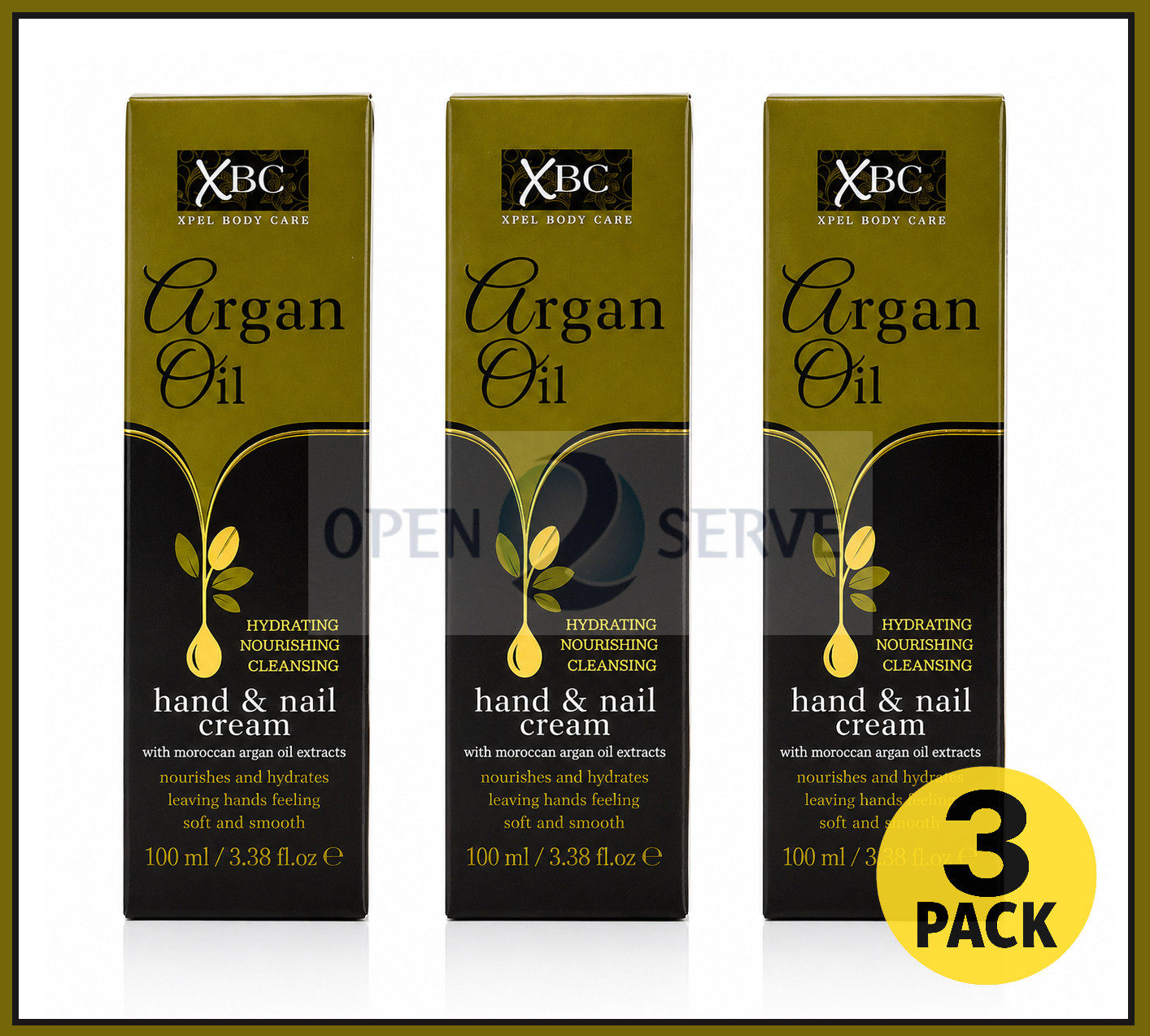 3x XBC Argan Oil Hand & Nail Cream Smoothen | Nourish | Hydrate | Cleanse -100ml