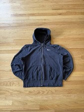 Vintage Y2K Nike Mini Swoosh Hoodie Full Zip Up Mens XL Faded Blue Athletic